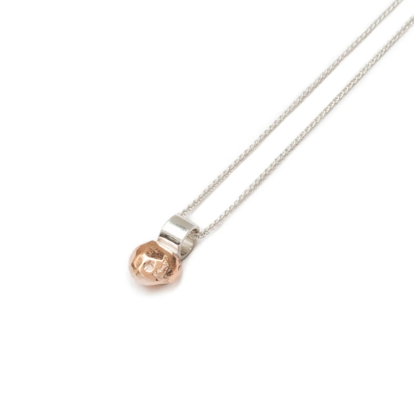 Sterling Silver Copper Ball Necklace