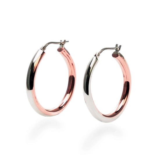 Sterling Silver and Copper Hoop Earring