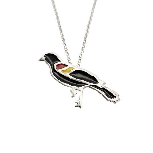 Red-Winged Black Bird Necklace