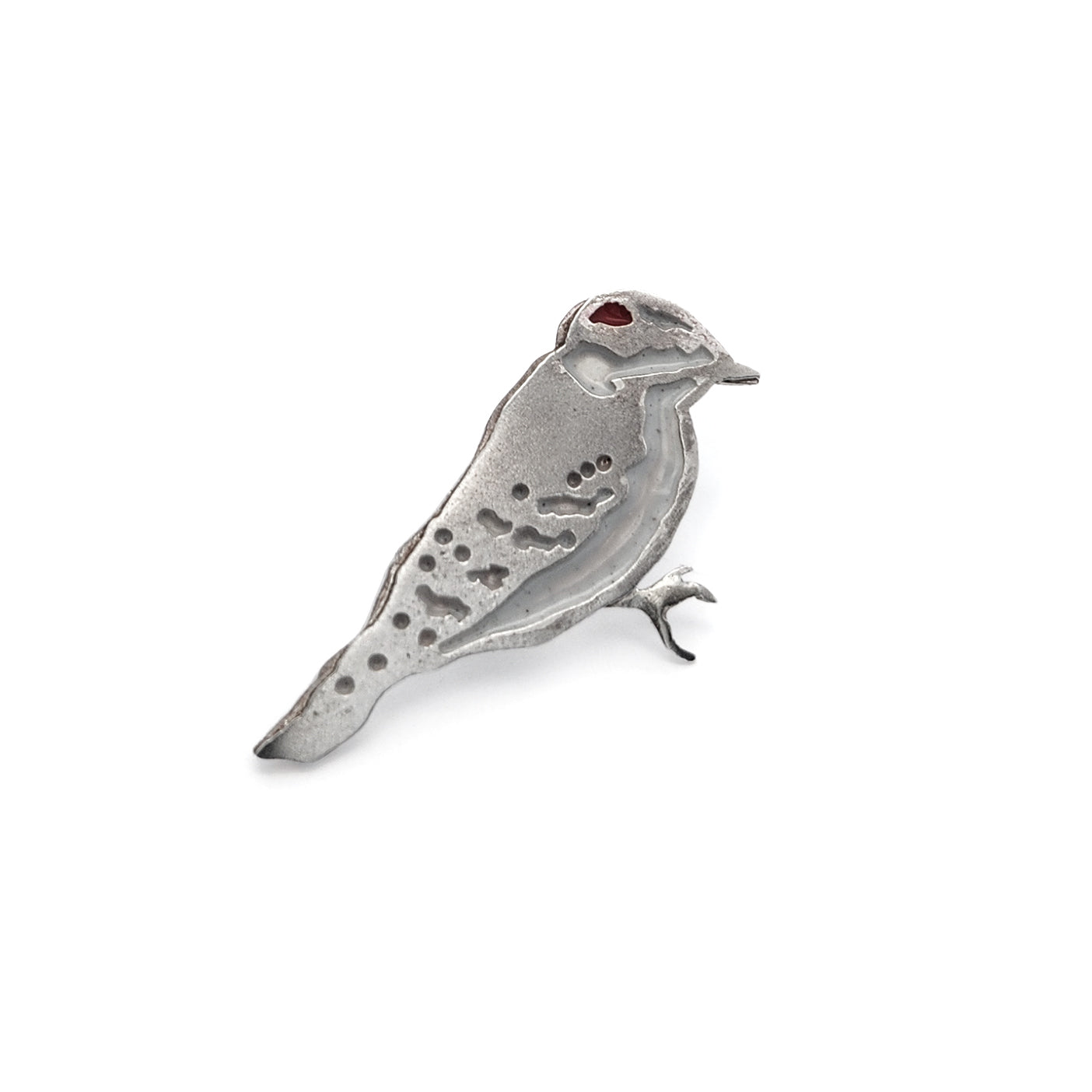 Woodpecker Silver & Enamel Pin