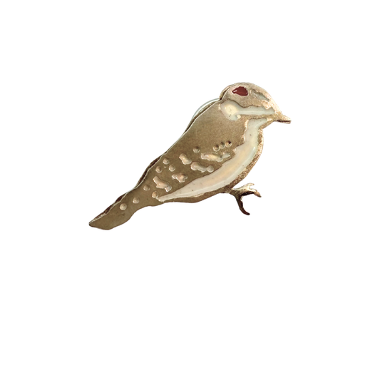 Woodpecker Silver & Enamel Pin
