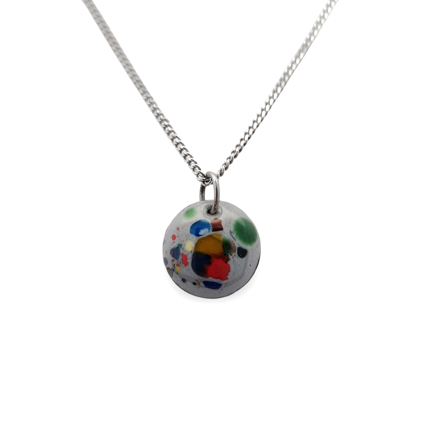 Grey Enamel Confetti Necklace
