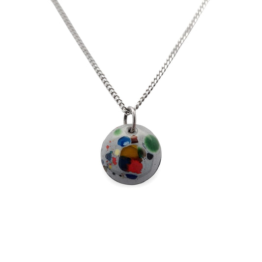 Grey Enamel Confetti Necklace