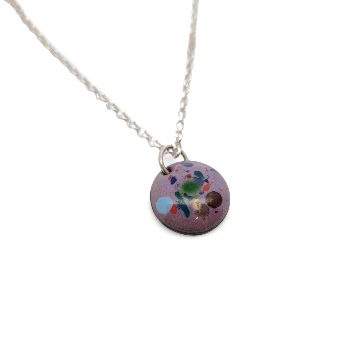 Purple Enamel Confetti Necklace