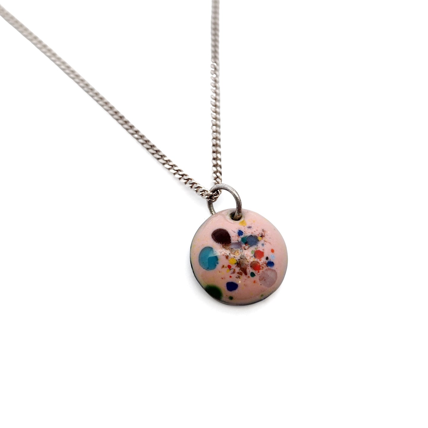 Pink Enamel Confetti Necklace