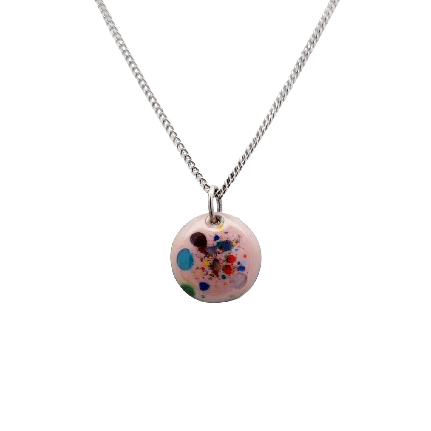 Pink Enamel Confetti Necklace