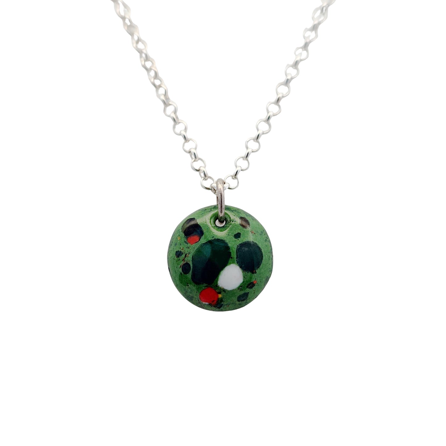 Green Enamel Confetti Necklace