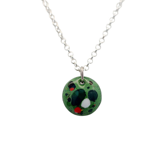 Green Enamel Confetti Necklace