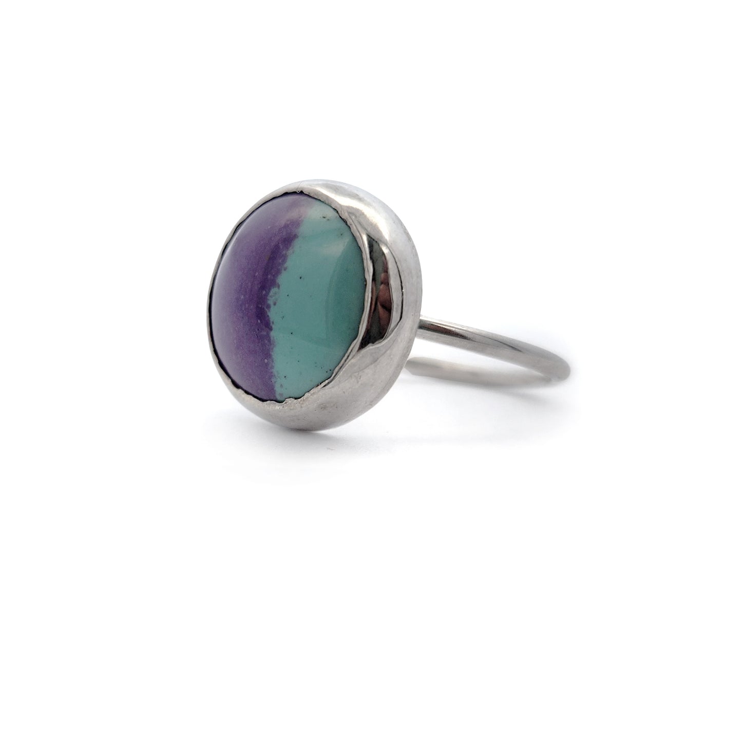 Purple & Aqua Enamel Ring