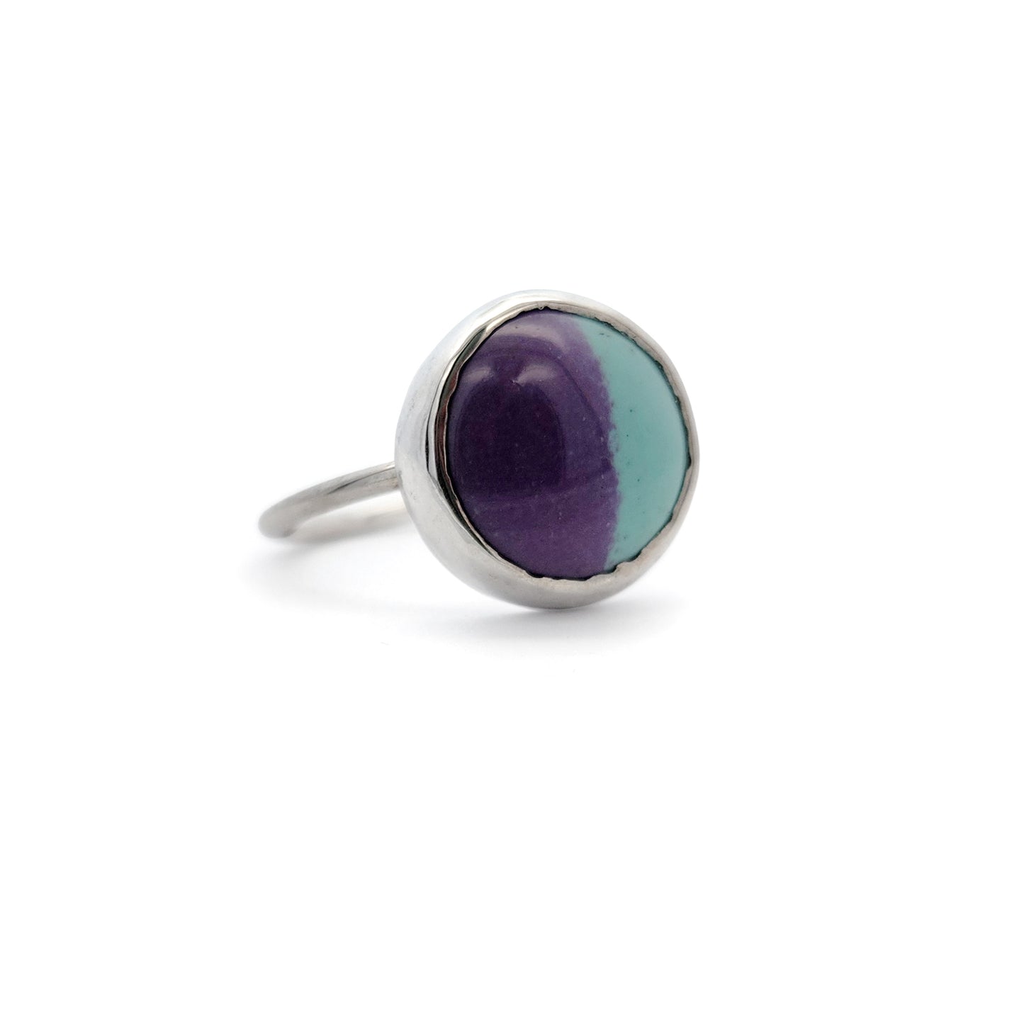 Purple & Aqua Enamel Ring