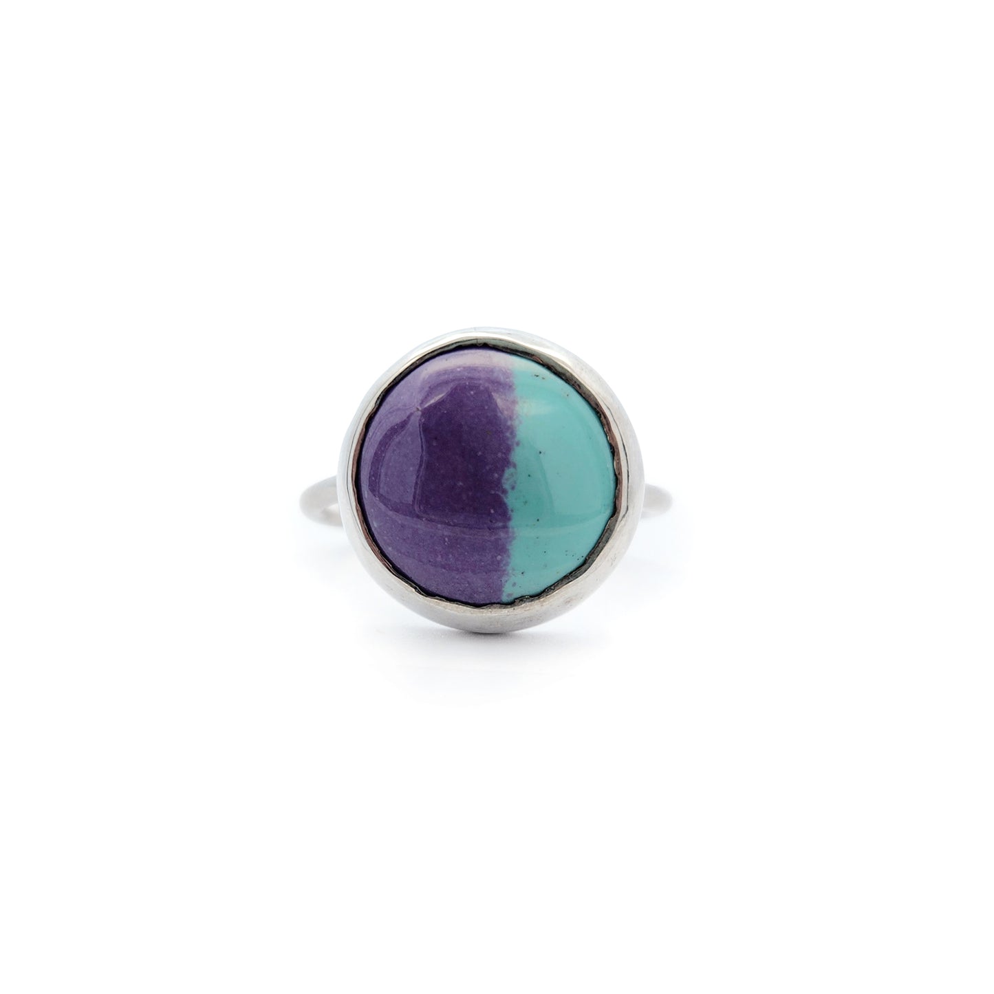 Purple & Aqua Enamel Ring