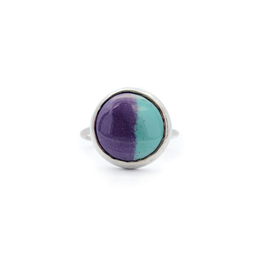 Purple & Aqua Enamel Ring