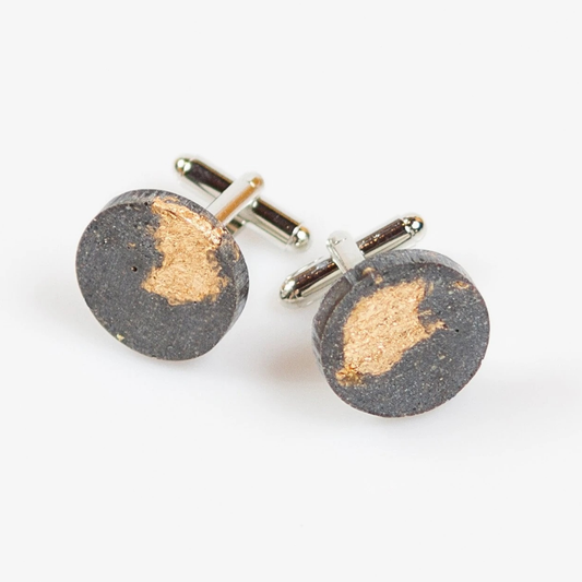 Gold Leaf Concrete Cufflinks