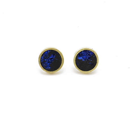 Cobalt Leaf Brass Concrete Studs