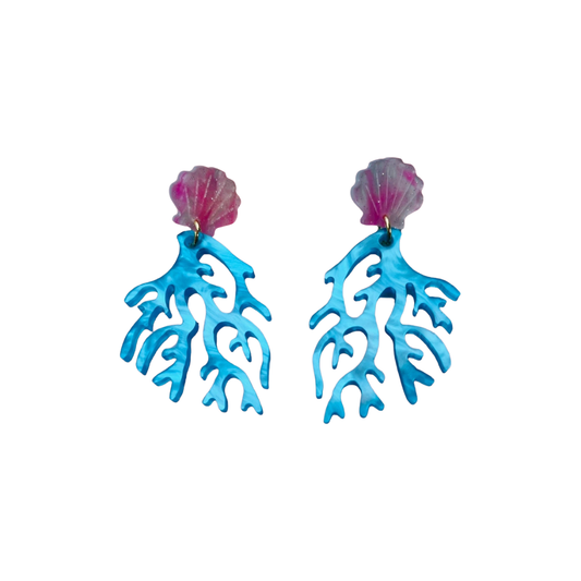 Blue Coral Earrings