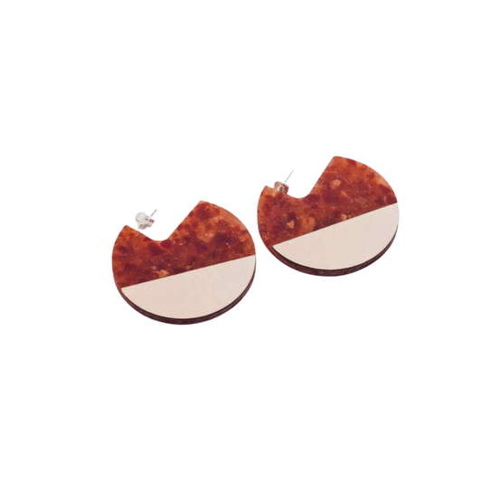 Lava Corian Segment Earrings