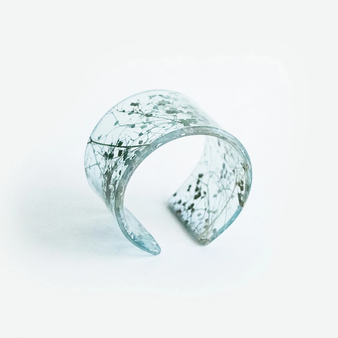 Whisper Robin Wide Eco-Resin Cuff Bangle