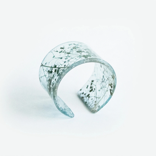 Whisper Robin Wide Eco-Resin Cuff Bangle