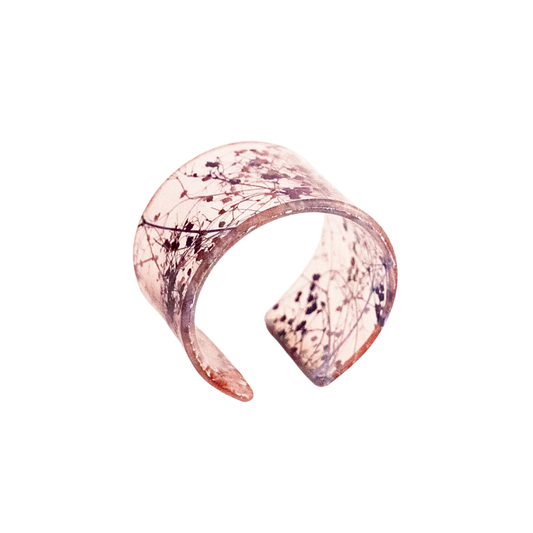 Whisper Rose Wide Eco-Resin Cuff Bangle