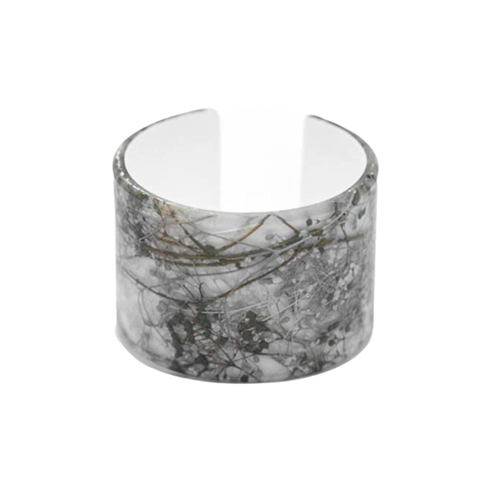 Whisper White Wide Eco-Resin Cuff Bangle