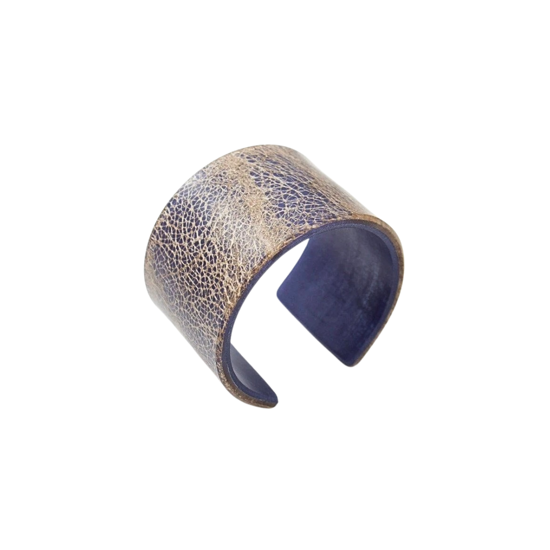 Wild Silk Indigo Wide Cuff Bangle