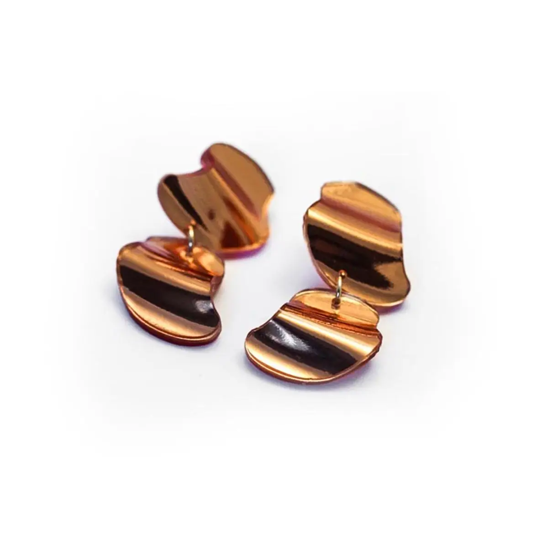 Reflective Copper Double Flow Earrings