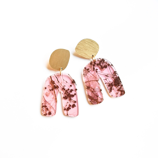 Whisper Rose Fluid Curve Earrings