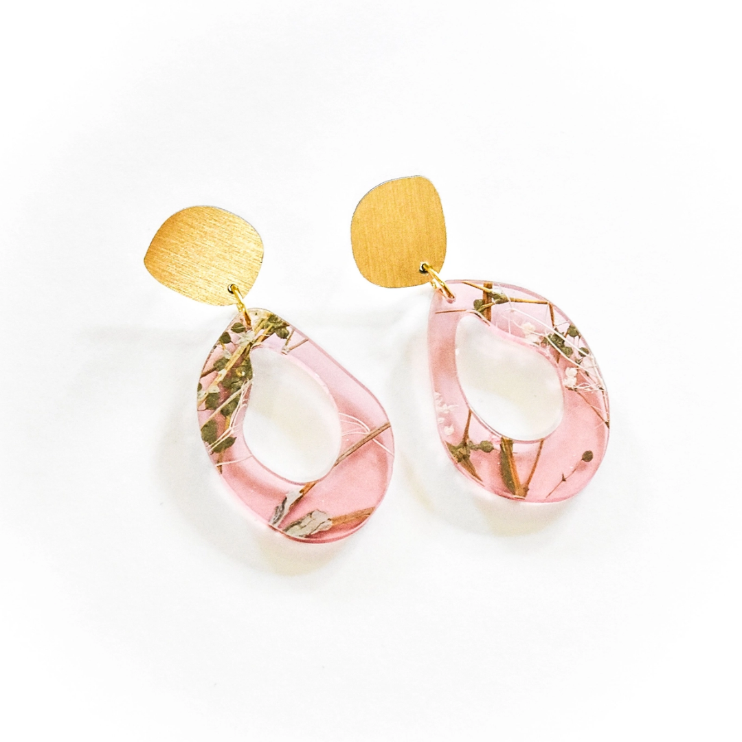 Whisper Rose Fluid Drop Earrings