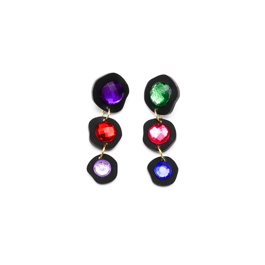 Ink Gem Short Drop Earrings