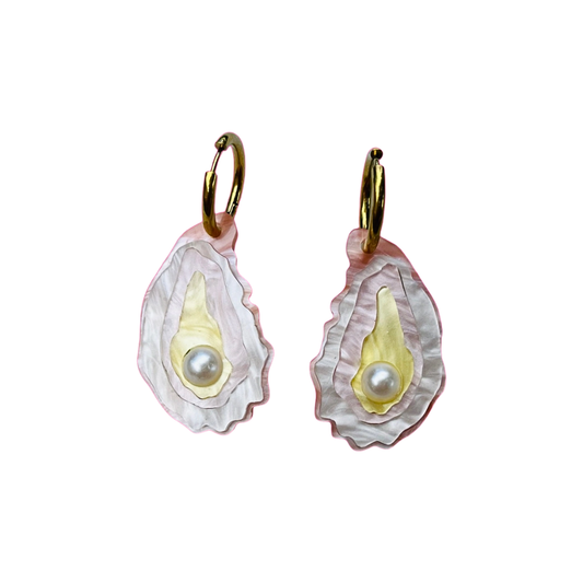 Oyster Shell Hoop Earrings
