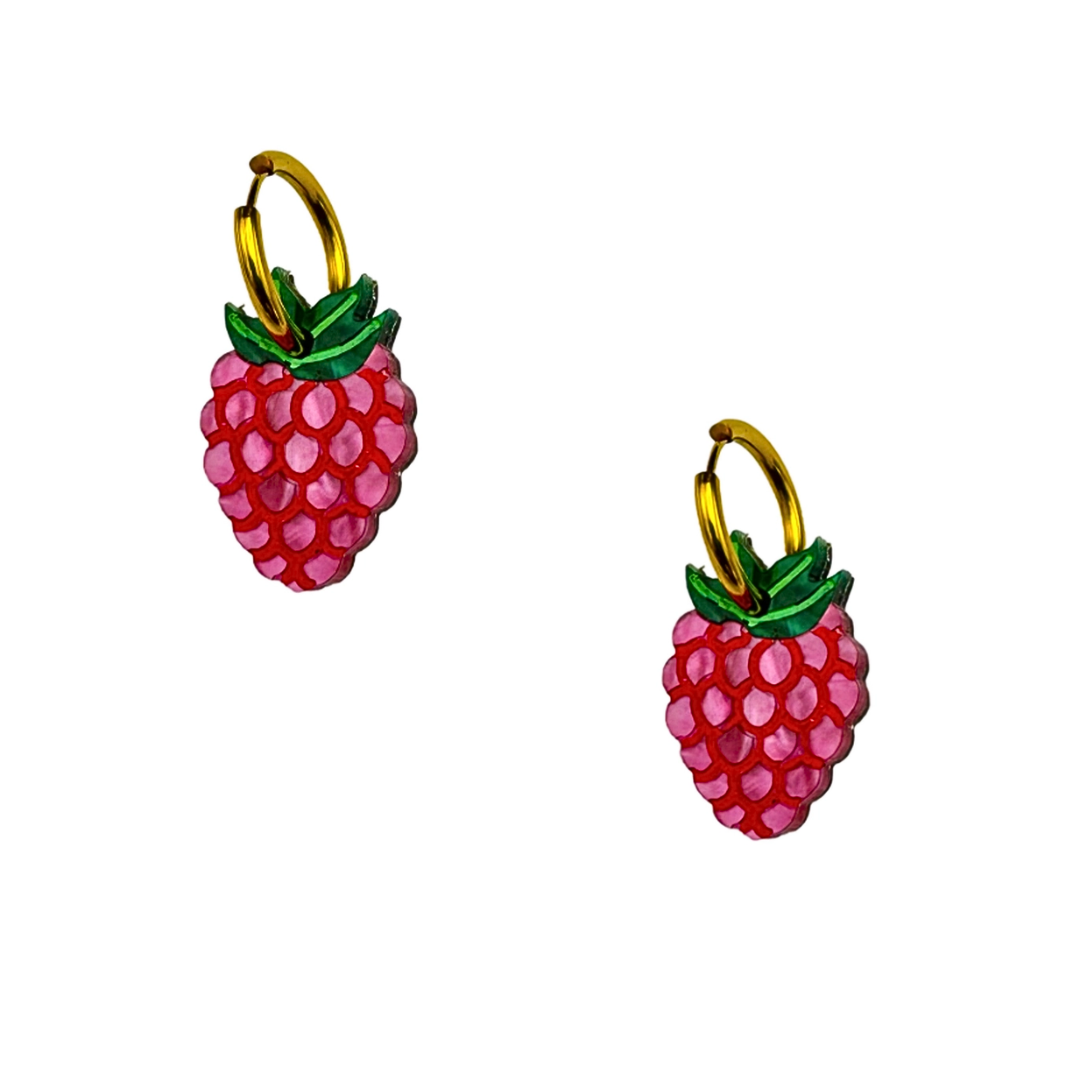 Raspberry Hoop Earrings