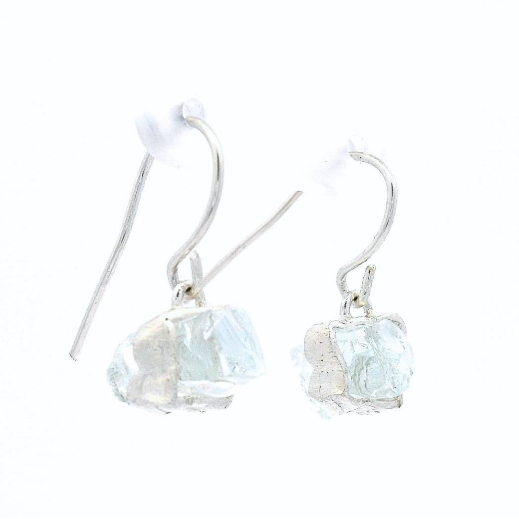 Sterling Silver Short Bus Stop Glass Earrings