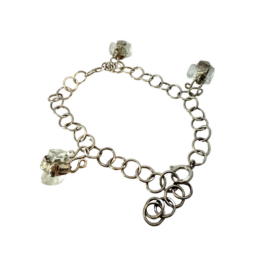 Charm Bracelet with Rough Glass