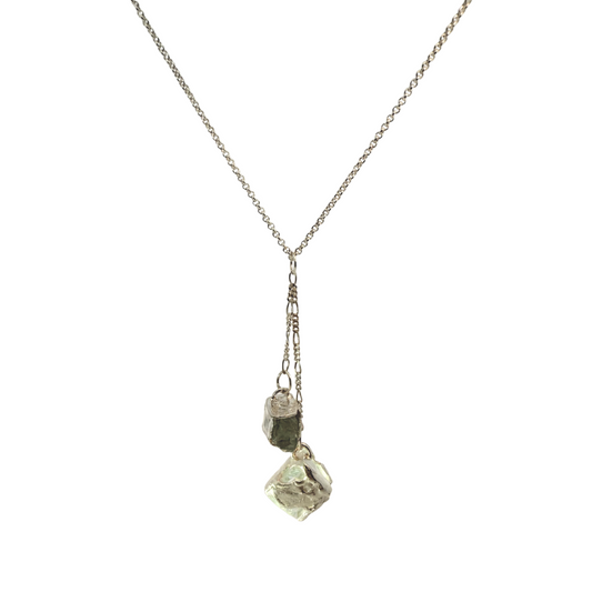 Rough Glass Double Cube Pendant