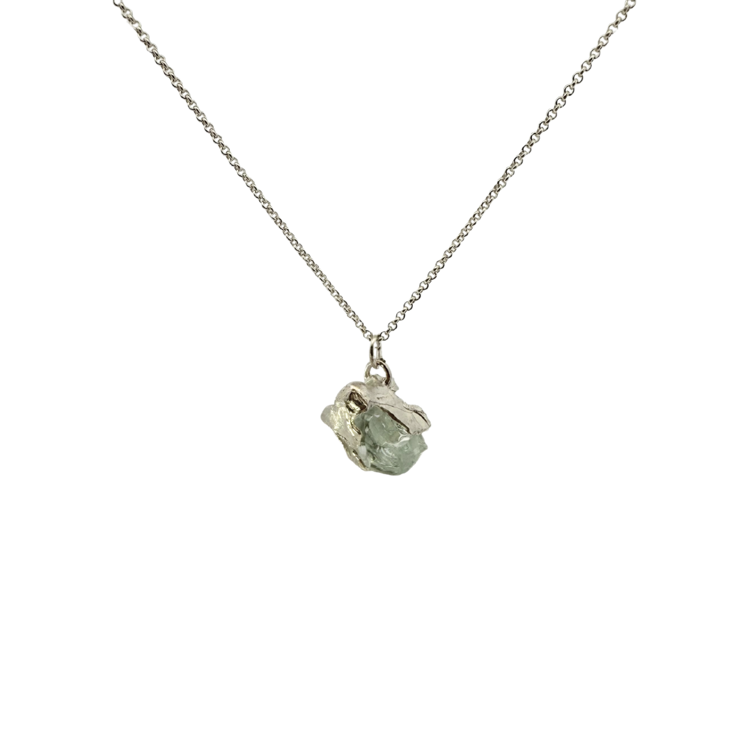 Rough Glass Single Cube Pendant