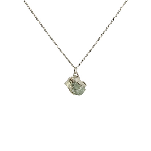 Rough Glass Single Cube Pendant
