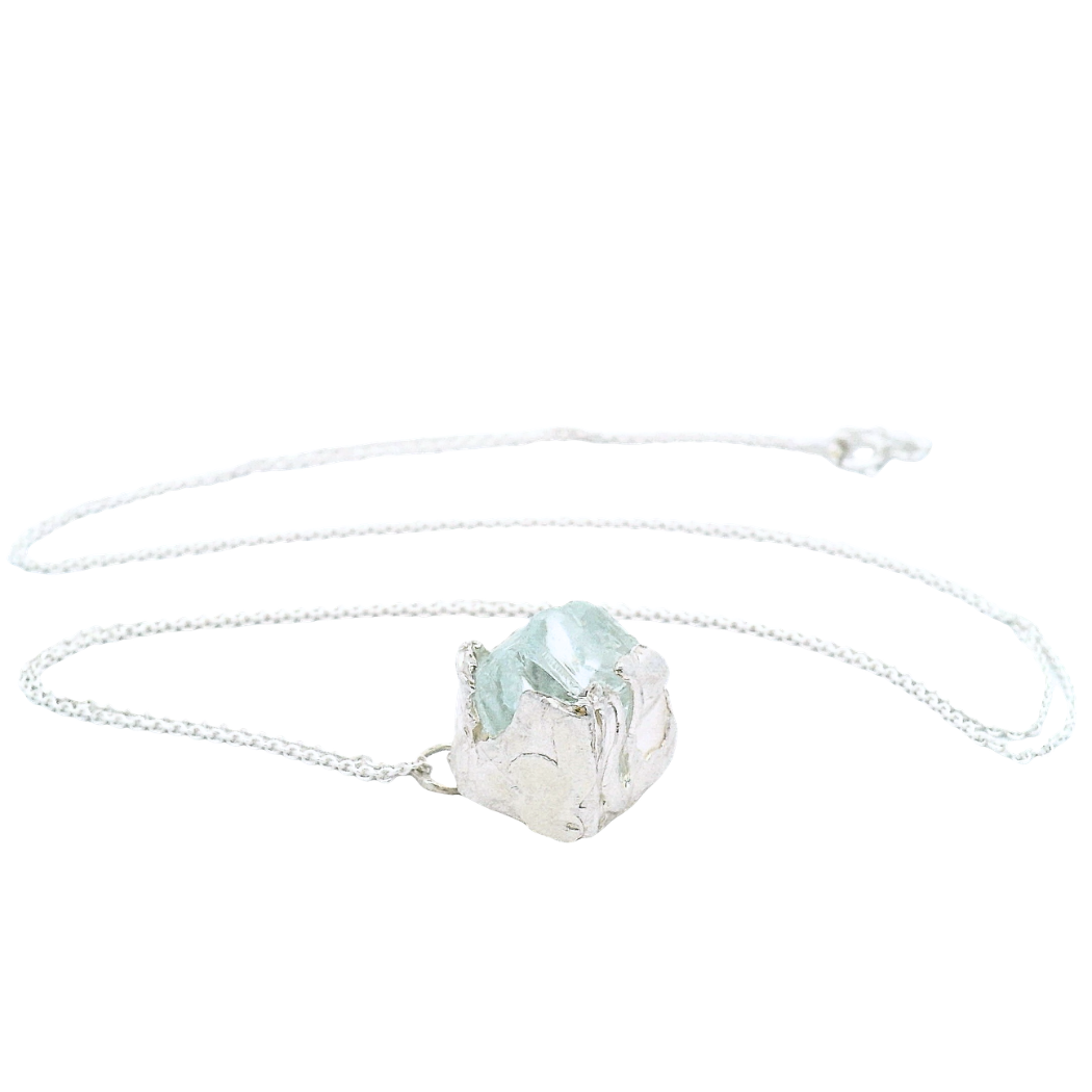 Silver Bus Stop Glass Pendant 24"