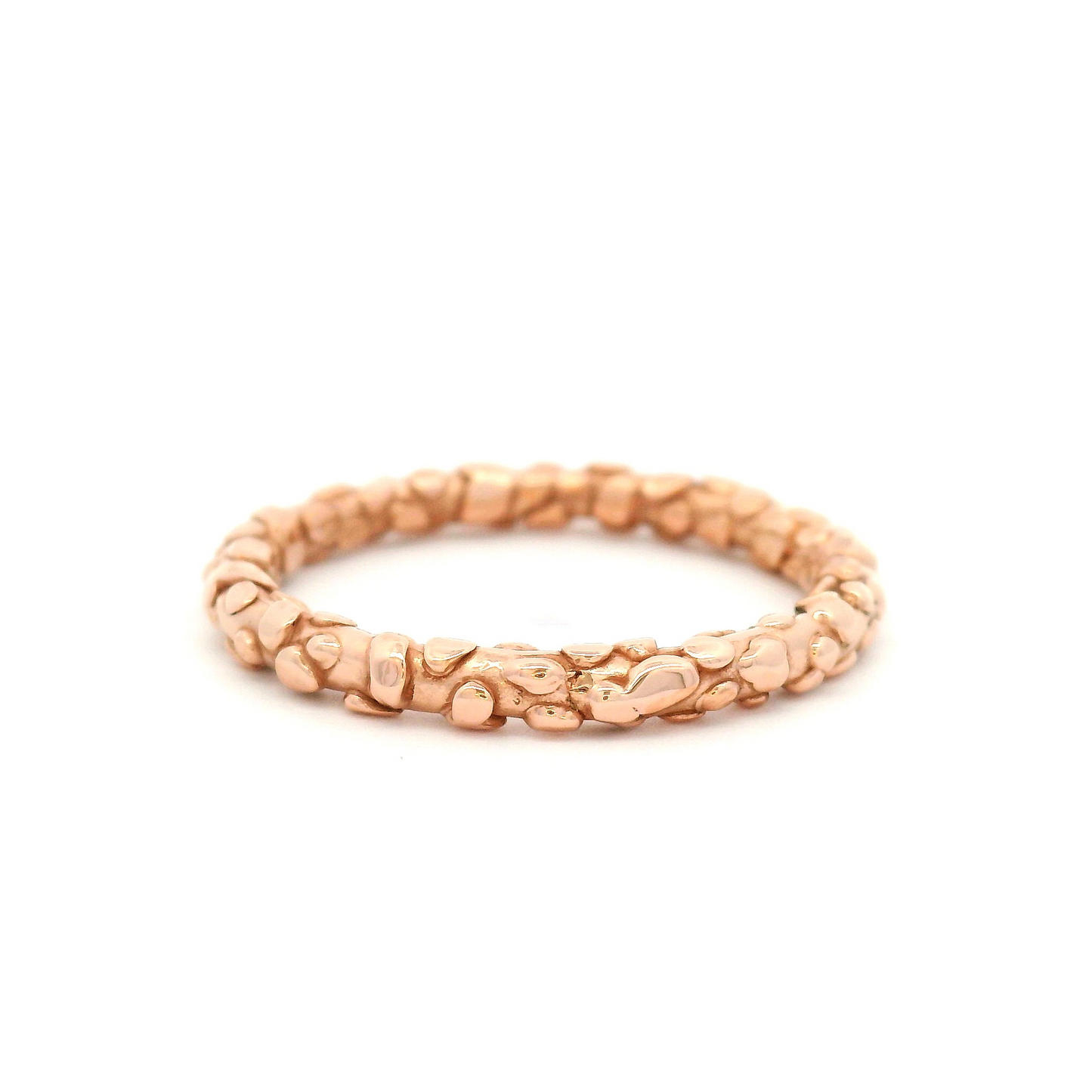 10k Rose Pebble Textured Band