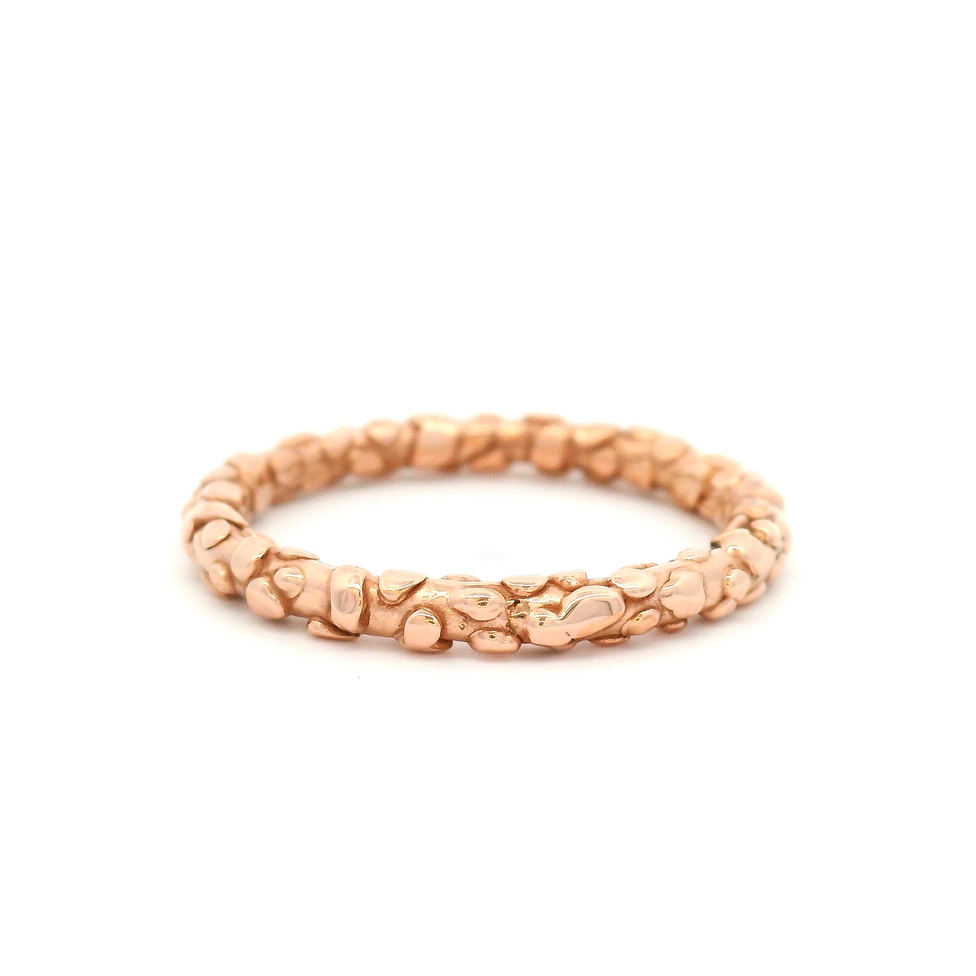 10k Rose Pebble Textured Band