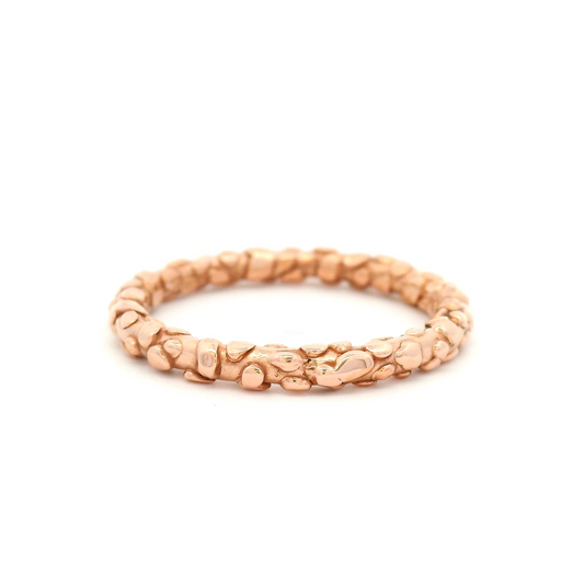 10k Rose Pebble Textured Band