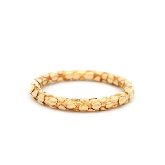 14k Yellow Pebble Textured Band