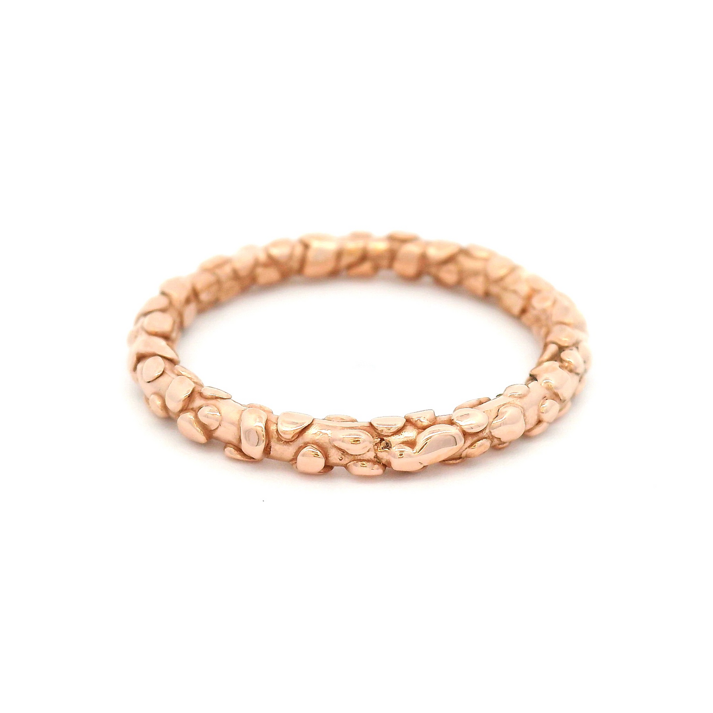 10k Rose Pebble Textured Band