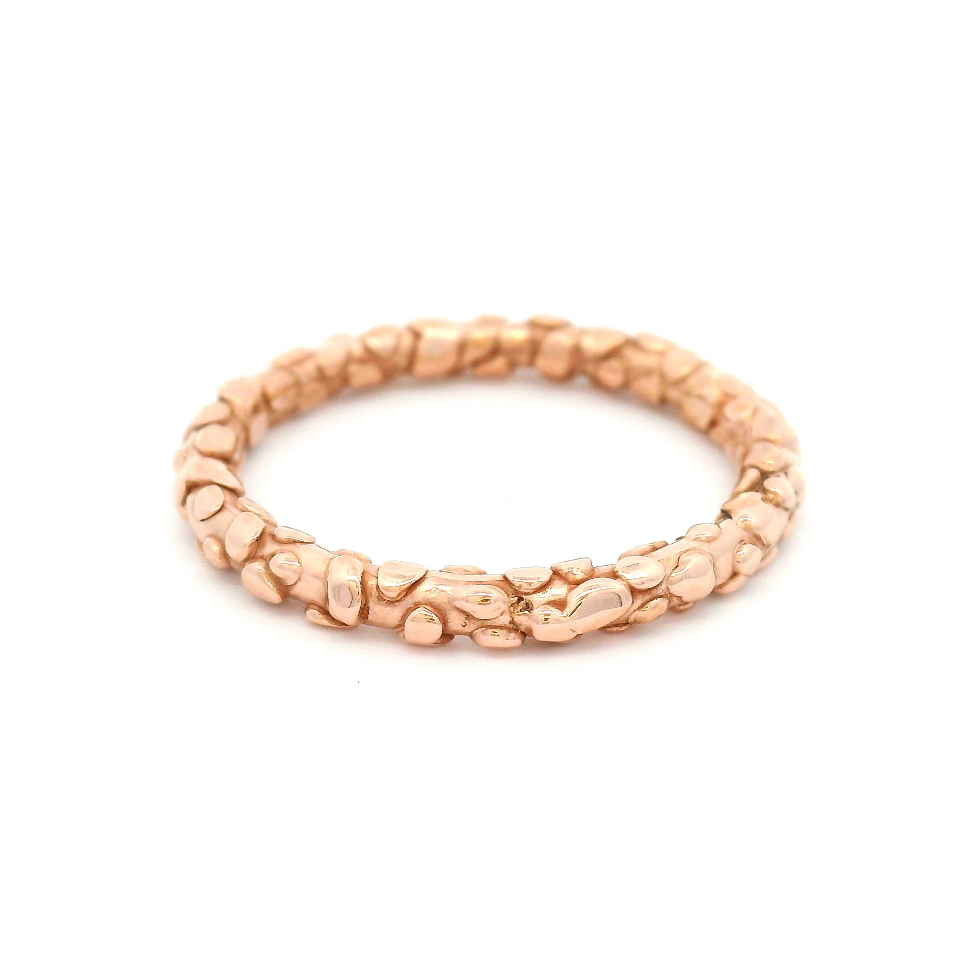 10k Rose Pebble Textured Band
