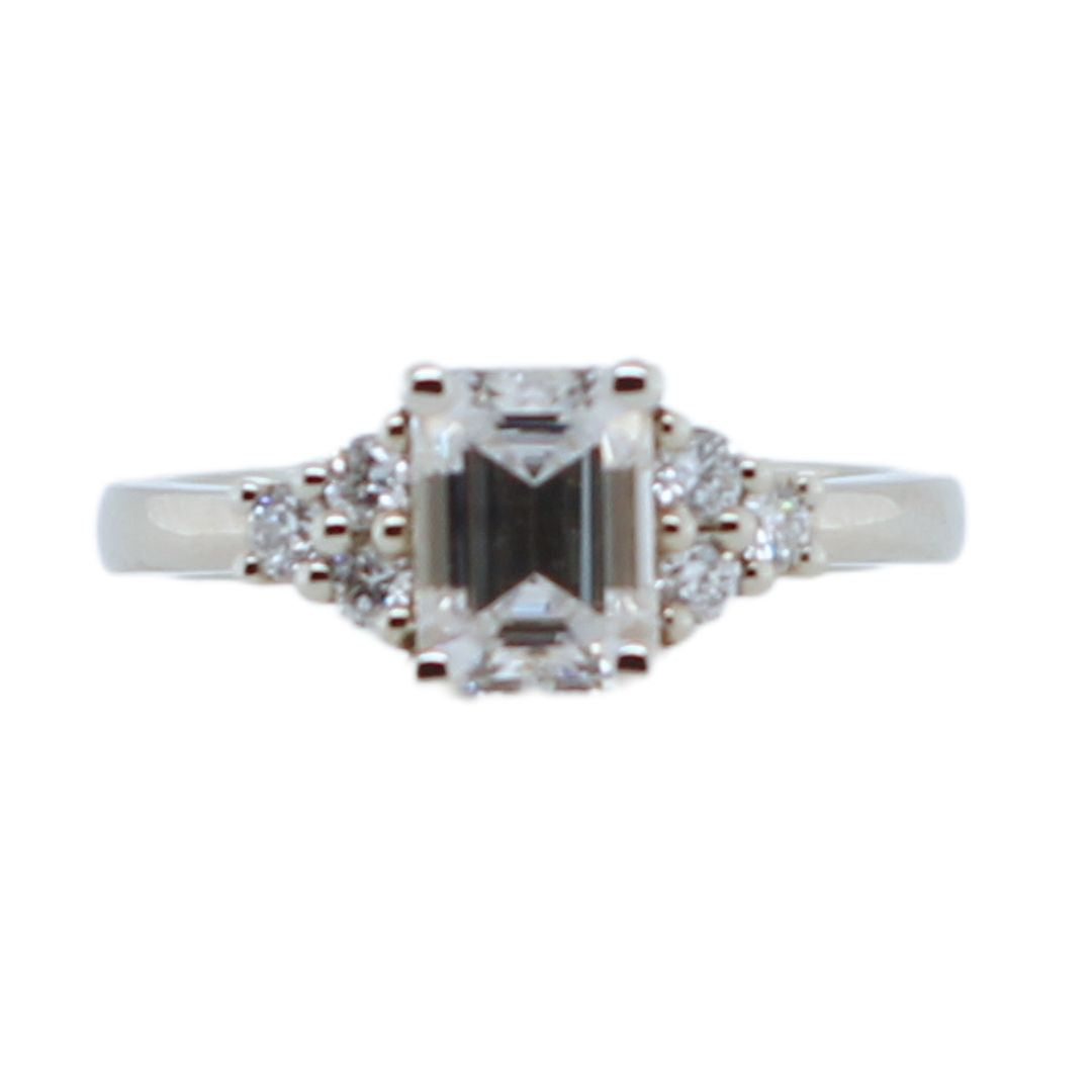 Emerald-Cut Moissanite Engagement Ring