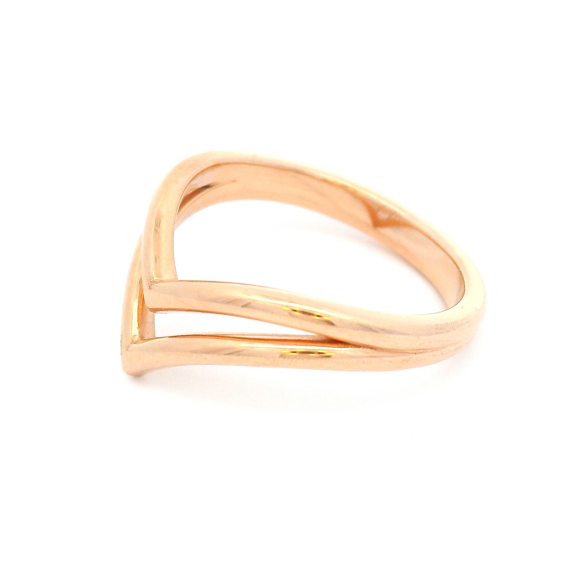 14k Rose Gold Double Chevron Wedding Band