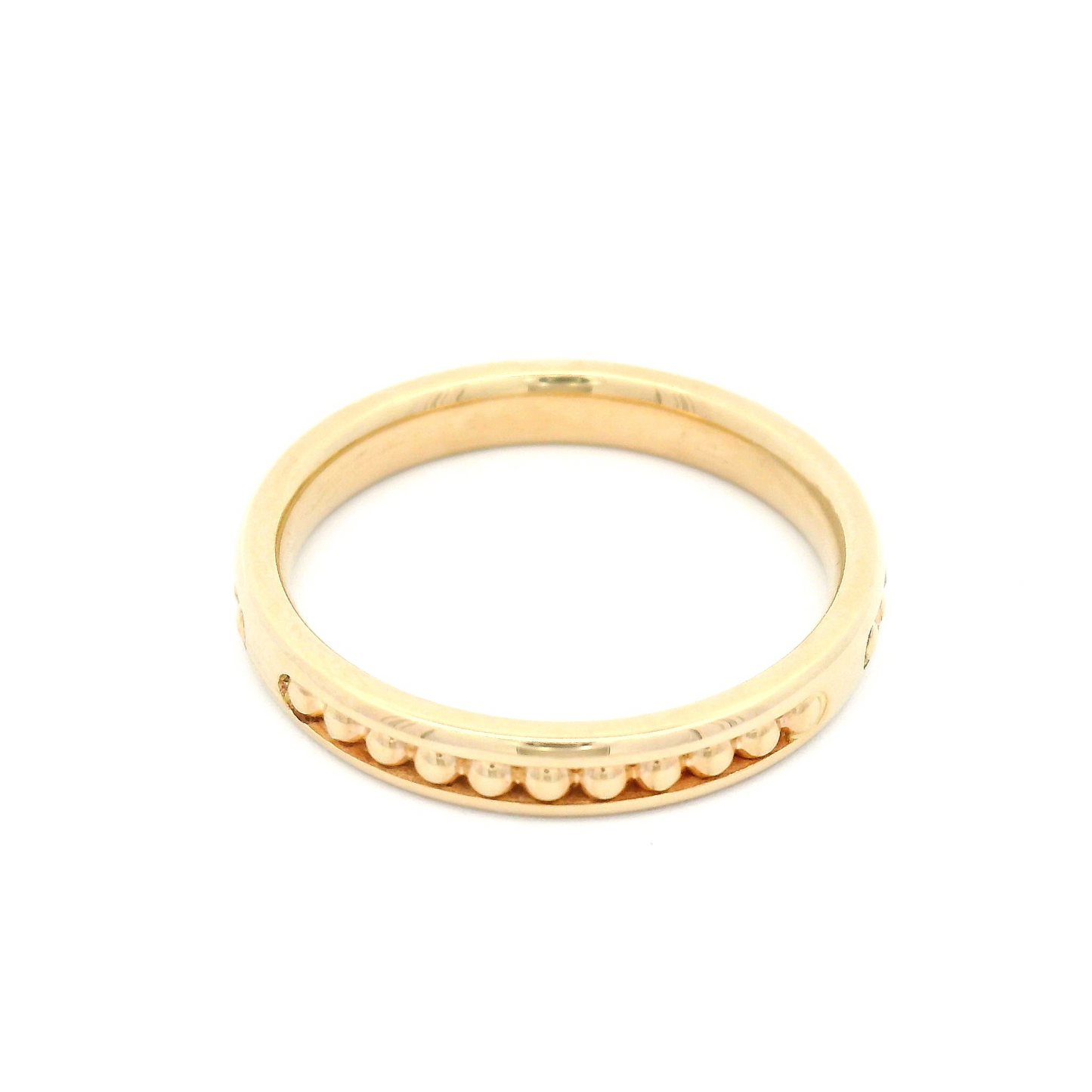 10k Yellow Inlayed Beaded Band