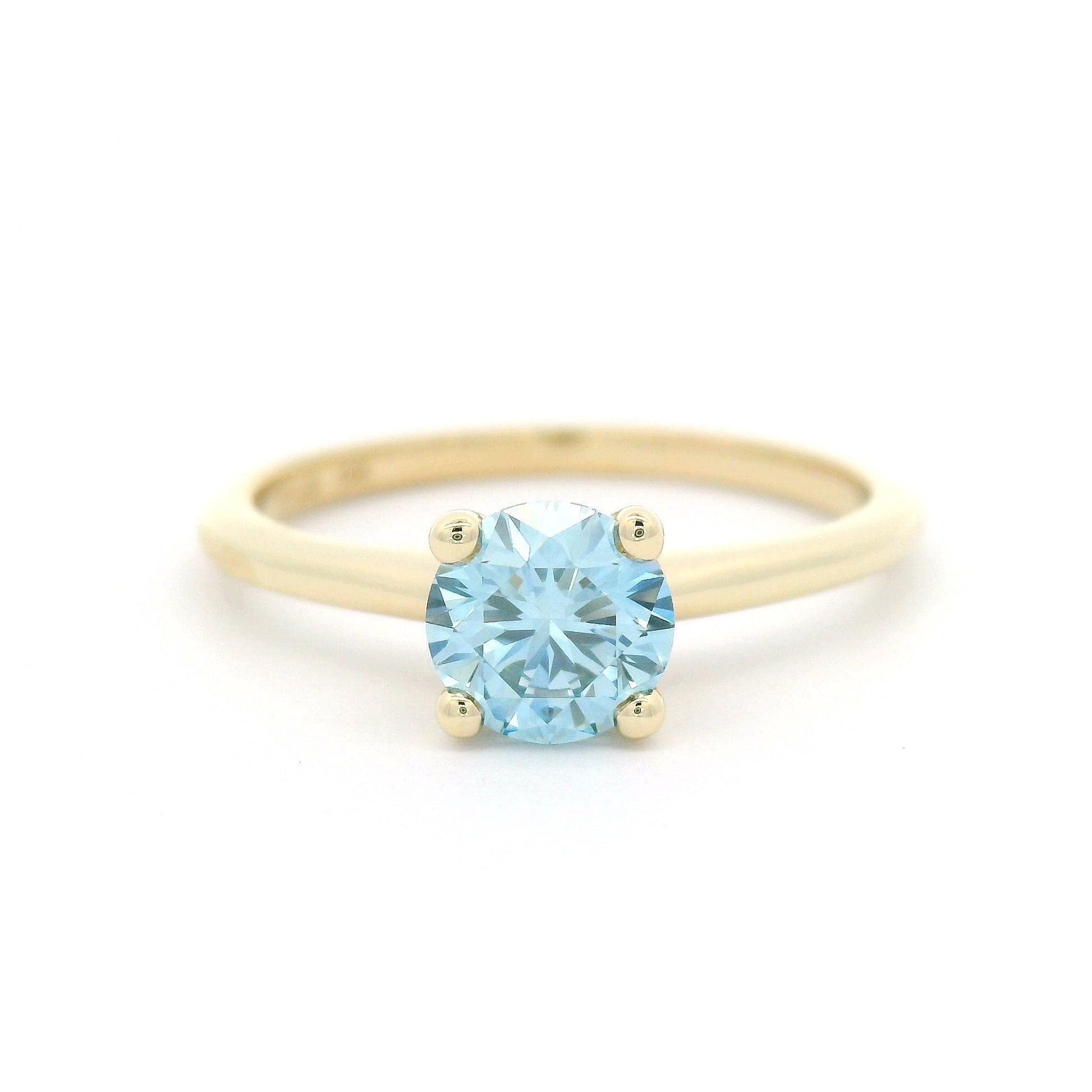 10k Yellow Gold Solitaire with 0.70ct Lab-Grown Blue Diamond