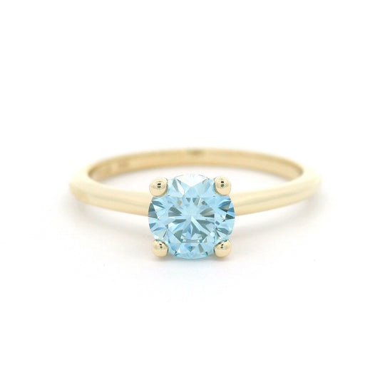 10k Yellow Gold Solitaire with 0.70ct Lab-Grown Blue Diamond