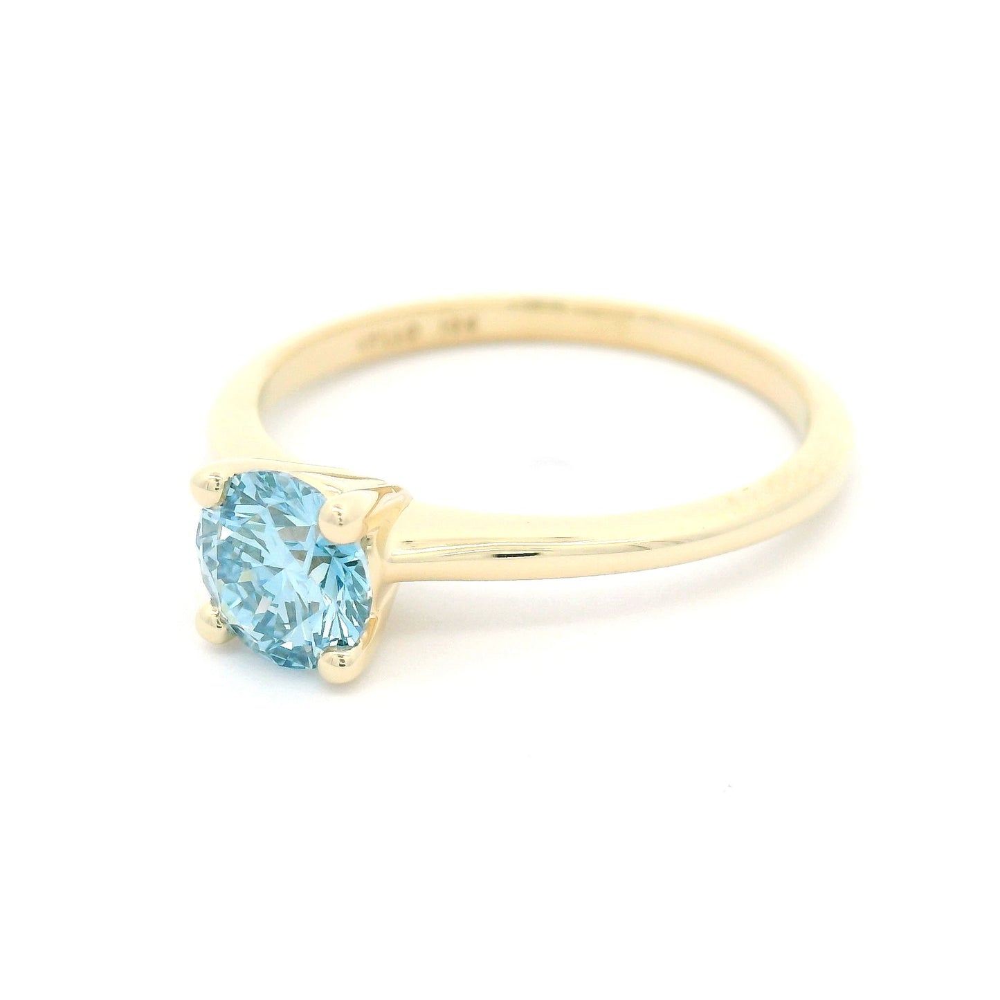 10k Yellow Gold Solitaire with 0.70ct Lab-Grown Blue Diamond