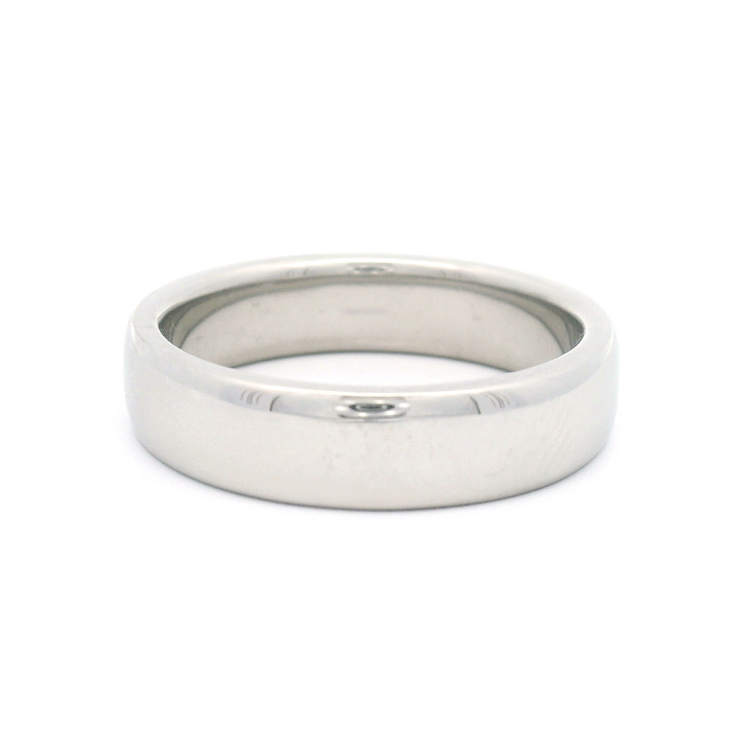 Platinum 5mm Wide x 2mm Thick Soft Domed Comfort Fit Band